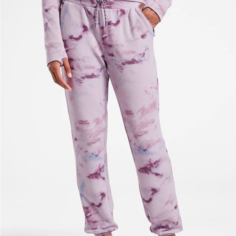 2 piece Athleta set Purple Tie-Dye Sweatpants and sweatshirt